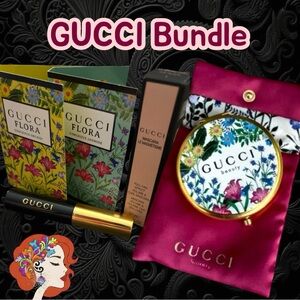 Gucci Flora Beauty Set : Pocket Mirror, Fragrances & Mascara.